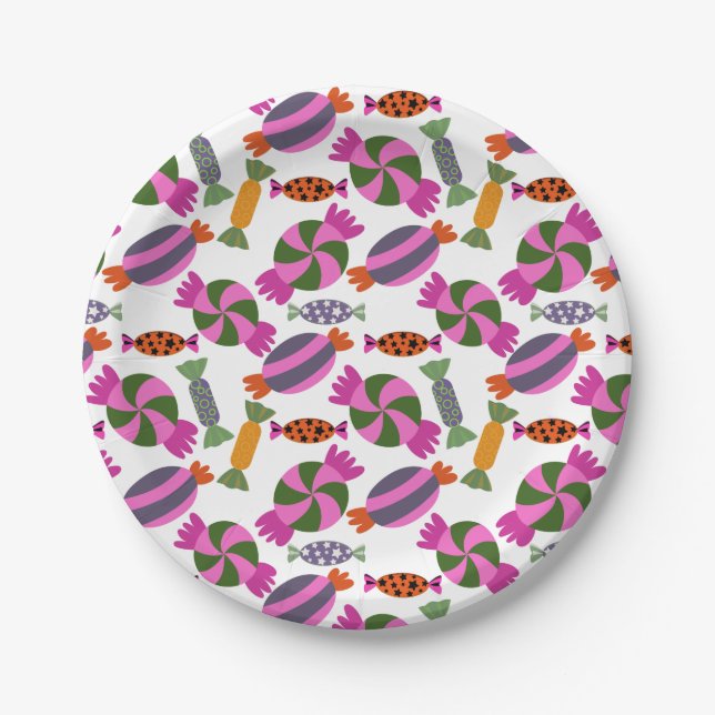Bonbonmuster | Lollenmuster | Lollipop 6 Pappteller (Vorderseite)