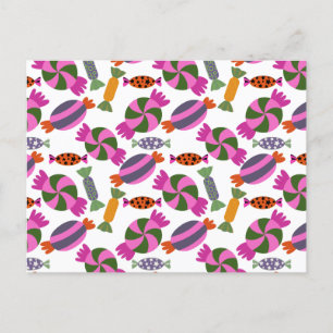 Bonbonmuster Lollenmuster Lollipop 6 Postkarte
