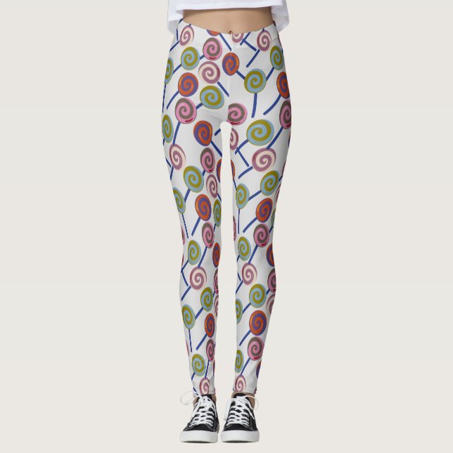 Bonbonmuster | Lollenmuster | Lollipop 8 Leggings (Vorderseite)