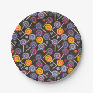 Bonbonmuster Lollenmuster Lollipop 9 Pappteller