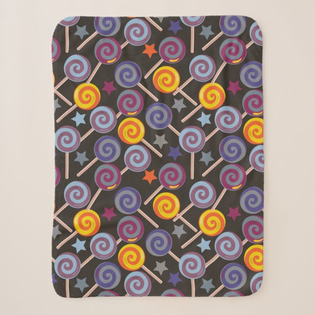 Bonbonmuster | Lollenmuster | Lollipop 9 Sherpadecke (Vorderseite)