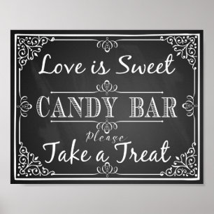 Bonbons-Bar zum Hochzeitszeichen ist Süßkarton Poster