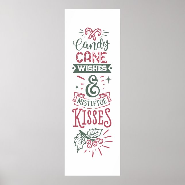 Bonbons Wünsche mistletoe kisses Poster (Vorne)