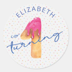 Bonbonsprinklen, Erstgeburtstag Runder Aufkleber