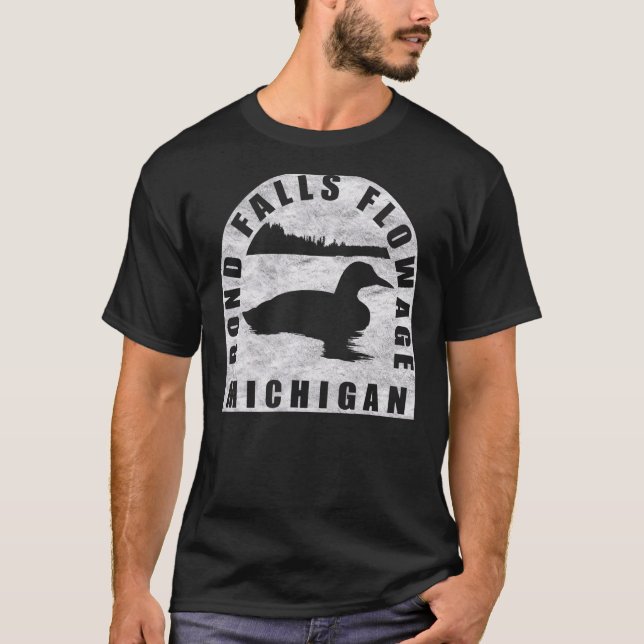 Bond Falls Flowage Loon Michigan T-Shirt (Vorderseite)