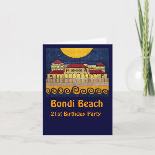 Bondi Beach, 21. Geburtstagskarte Party Einladung