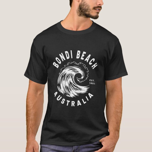 Bondi Beach Australia Ocean Wave Novelty T-Shirt (Vorderseite)