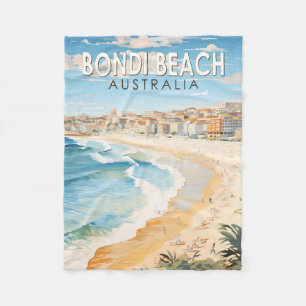 Bondi Beach Australia Reisen Art Vintag Fleecedecke