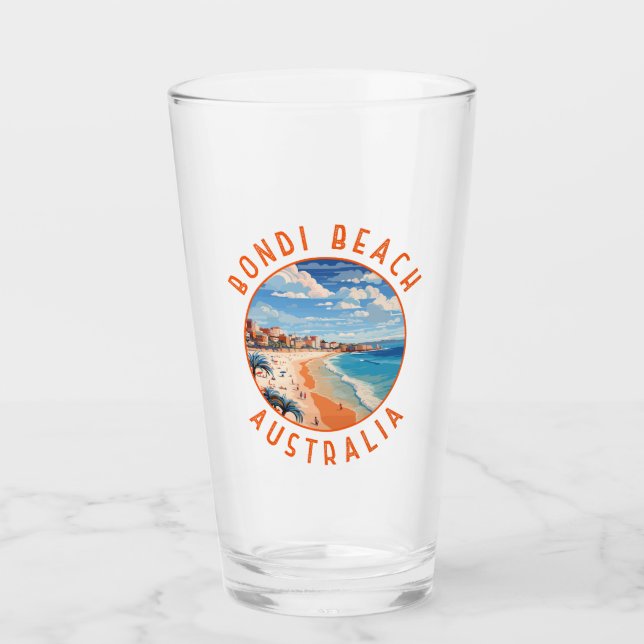 Bondi Beach Australia Reisen Art Vintag Glas (Vorderseite)