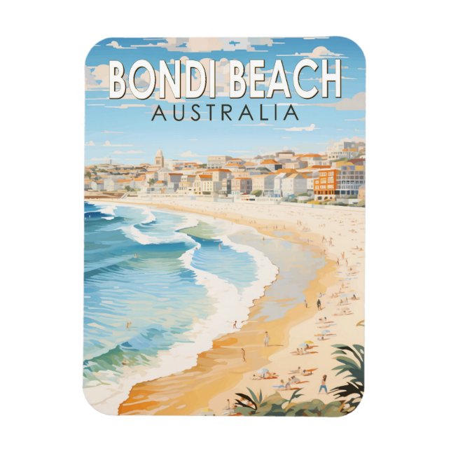Bondi Beach Australia Reisen Art Vintag Magnet (Vertikal)