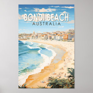 Bondi Beach Australia Reisen Art Vintag Poster