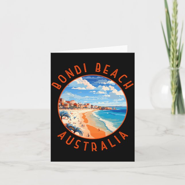 Bondi Beach Australia Travel Art Vintage  Karte (Vorderseite)