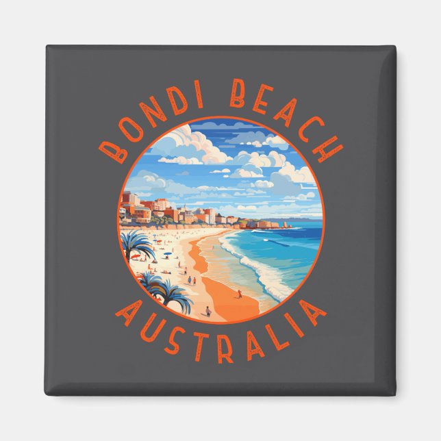 Bondi Beach Australia Travel Art Vintage  Magnet (Vorne)