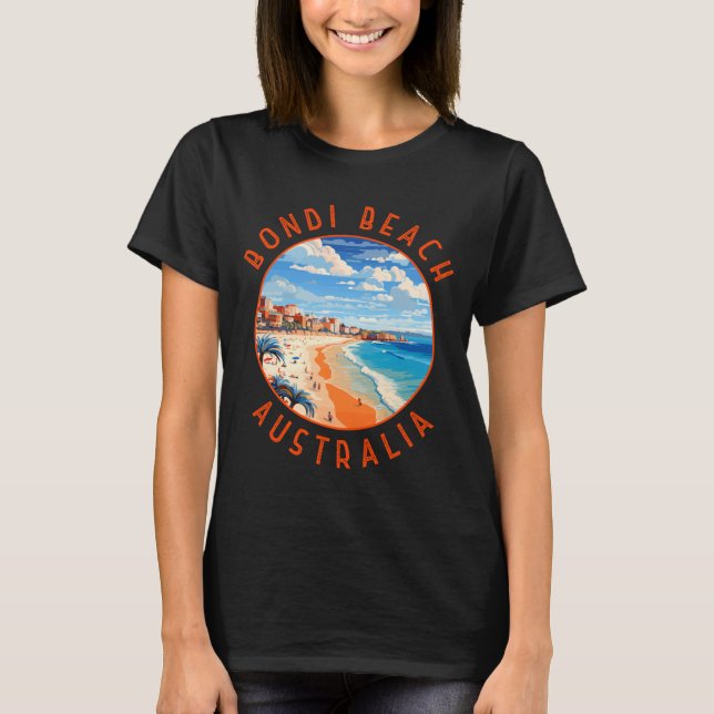 Bondi Beach Australia Travel Art Vintage  T-Shirt (Vorderseite)