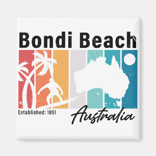 Bondi beach Australia Vintag Retro Souvenirs 80er Magnet