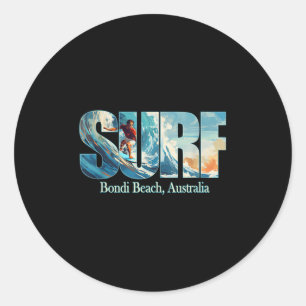 Bondi Beach, Australien Beach Surfing Runder Aufkleber