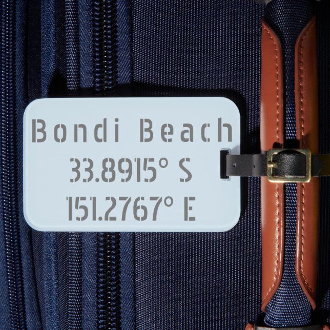Bondi Beach Australien Breitengrad Gepäckanhänger (Vorderseite Insitu 4)