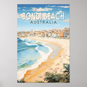 Bondi Beach Australien Reise Kunst Vintage Poster