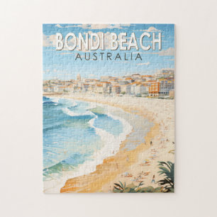Bondi Beach Australien Reise Kunst Vintage Puzzle