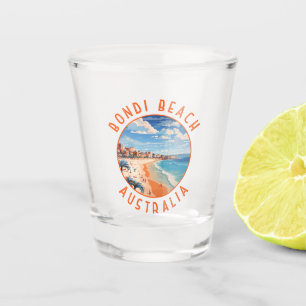 Bondi Beach Australien Reise Kunst Vintage Schnapsglas