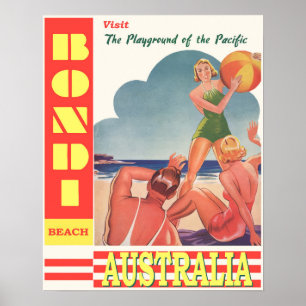 Bondi Beach Australien Retro-Reise  Poster