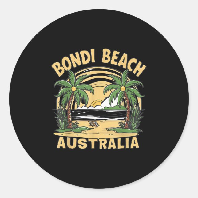 Bondi Beach Australien Runder Aufkleber (Vorderseite)