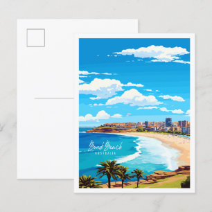 Bondi Beach Australien Vintage-Reiseillustration Postkarte