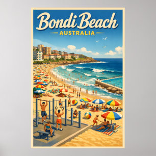 Bondi Beach Australien - Vintage-Reiseposter Poster