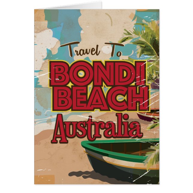 Bondi Beach Australien Vintages Urlaubsplaner (Vorne)
