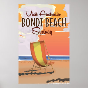 Bondi Beach Retro Reiseplakat Poster