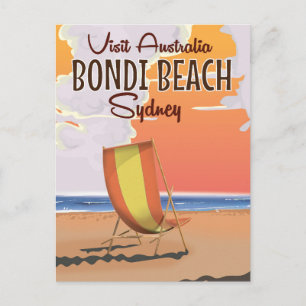 Bondi Beach Vintage-Reiseplakat Postkarte