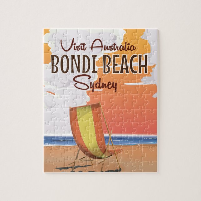 Bondi Beach Vintage Travel Poster Puzzle (Vertikal)
