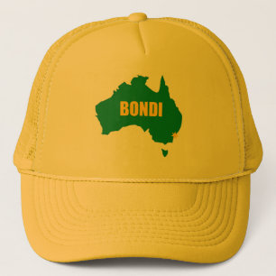 Bondi Strand-Grün und Goldkarten-Kappe Truckerkappe