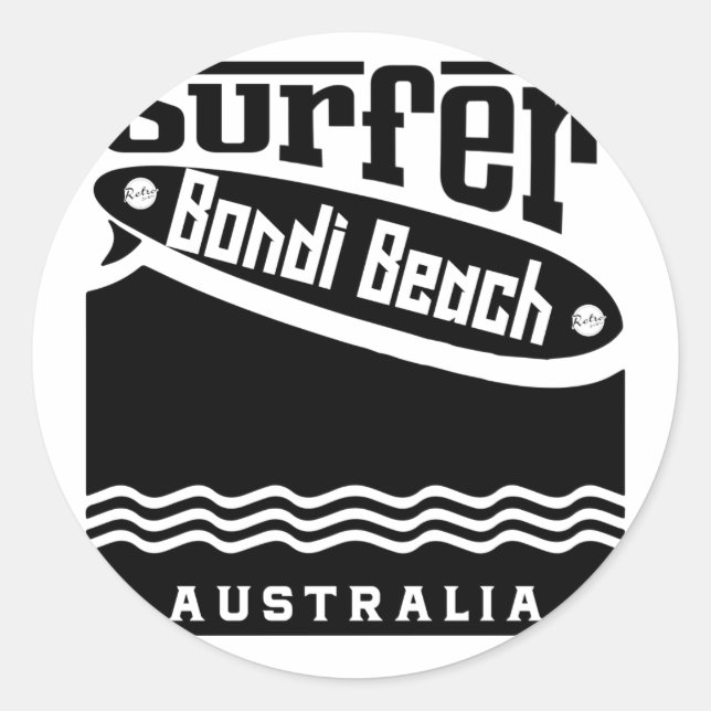 Bondi Strand Runder Aufkleber (Vorderseite)