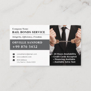 Bonds Service   Elegant White Visitenkarte