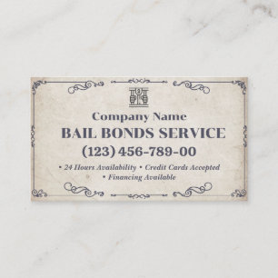 Bonds Service Klassisches Vintag Visitenkarte
