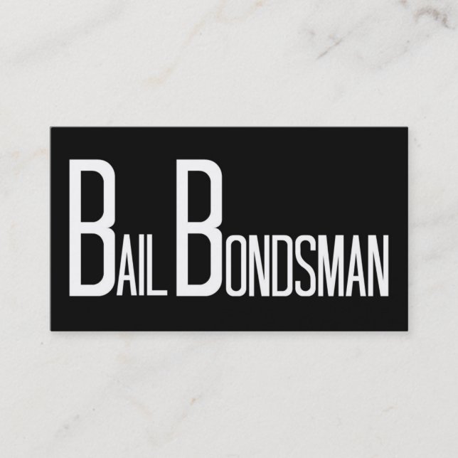 Bondsman Black Simple Business Card Visitenkarte (Vorderseite)