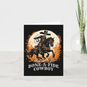 Bone-a-fide Halloween Cowboy Spooky Skeleton Rodeo Karte