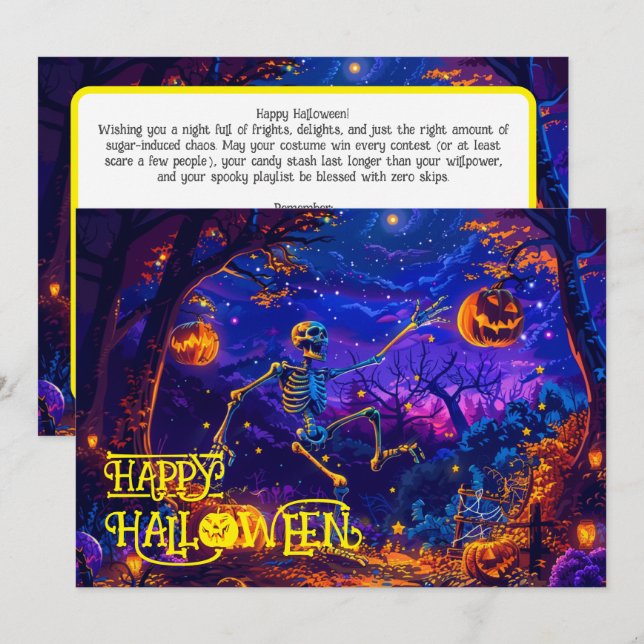 Bone-Appétit Halloween-Bashkarte Einladung (Vorne/Hinten)