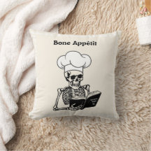 Bone Appétit Halloween Skeleton Koch Pillow
