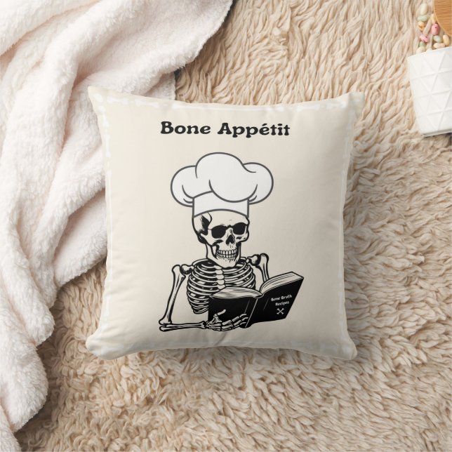 Bone Appétit Halloween Skeleton Koch Pillow Kissen (Decke)