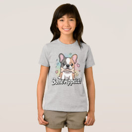 Bone Appétit - Kawaii French Bulldog Holding Bone Tri-Blend Shirt