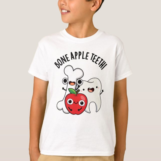 Bone Apple Teeth Lustiger Bona Appetit Wortwitz  T-Shirt (Vorderseite)