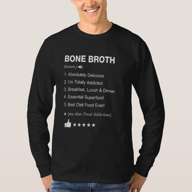 Bone Broth Definition bedeutet Funny T-Shirt (Vorderseite)