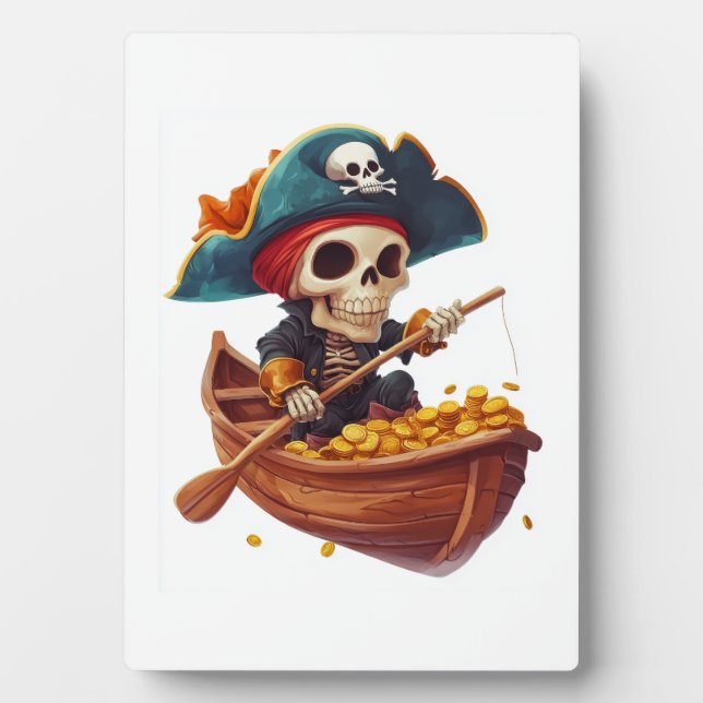Bone Buccaneer – Lustiger Piratenschädel Fotoplatte (Vorderseite)