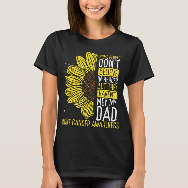 Bone Cancer Awareness Ribbon Dad Warrior T-Shirt (Vorderseite)