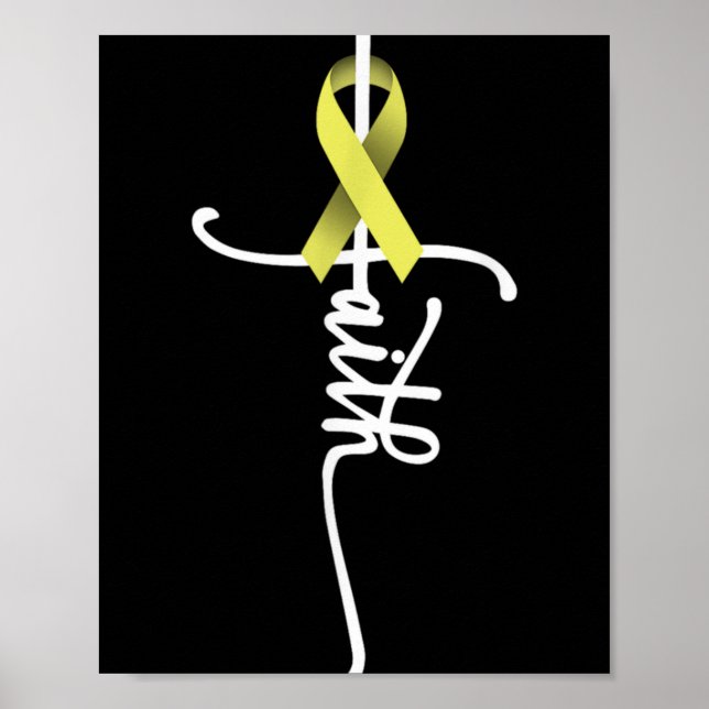 Bone Cancer Faith Sarcoma Bone Cancer Awareness Su Poster (Vorne)
