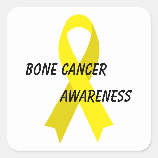 Bone Cancer Yellow Awareness Ribbon von Janz Quadratischer Aufkleber (Vorderseite)