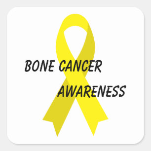 Bone Cancer Yellow Awareness Ribbon von Janz Quadratischer Aufkleber