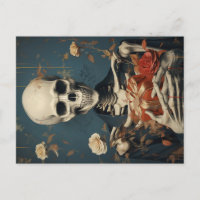 Bone-Chilling Greetings Postcard for Skull Art Fan
